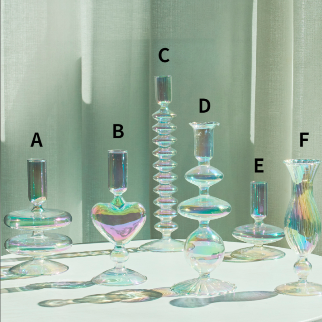 Style A Rainbow Glass Candlestick
