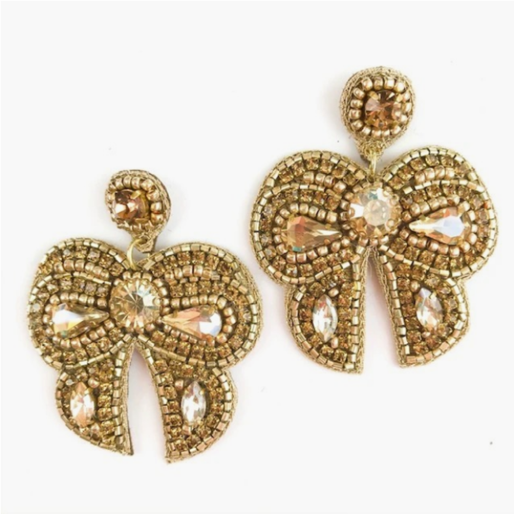 gold bow earring