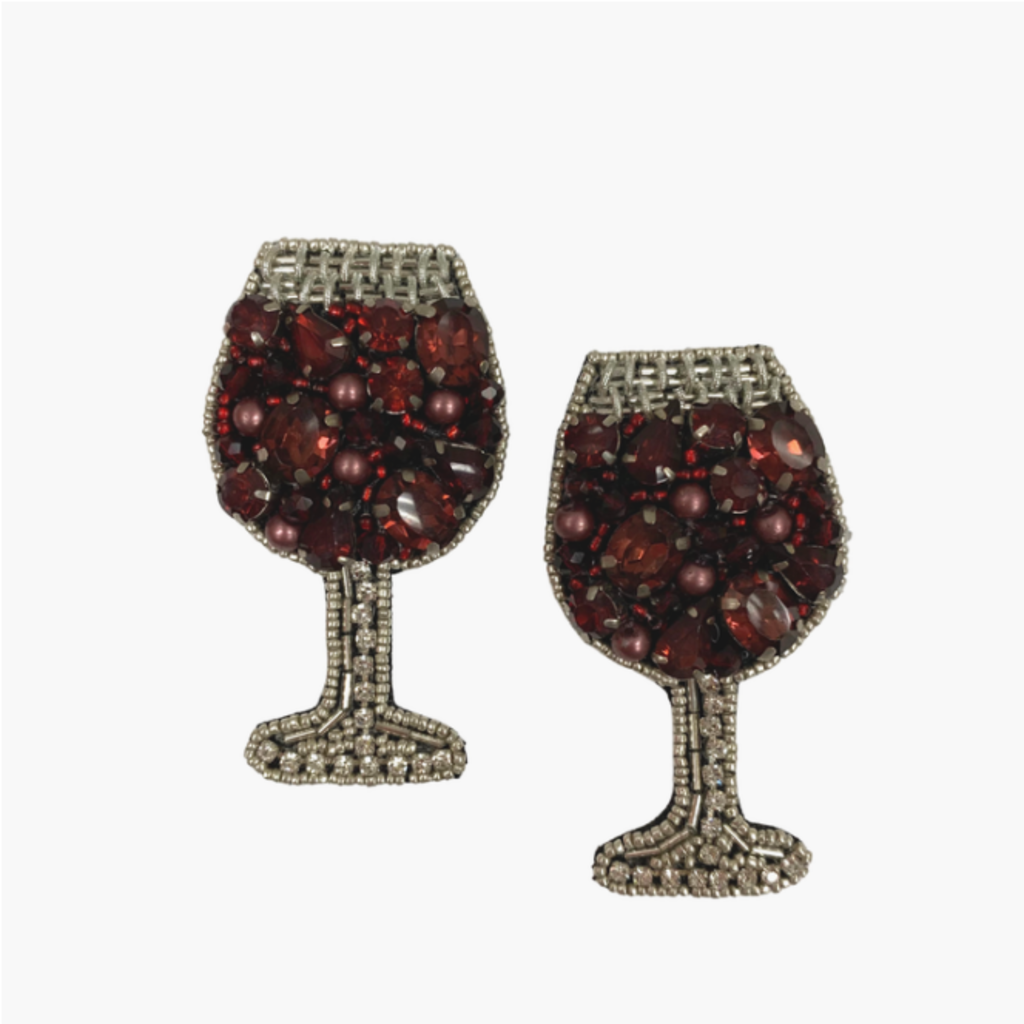 Red Wine Glass earring