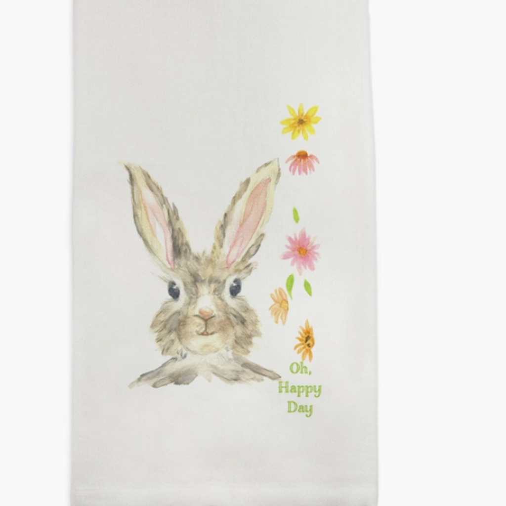 Oh Happy Day Easter Bunny Dishtowel