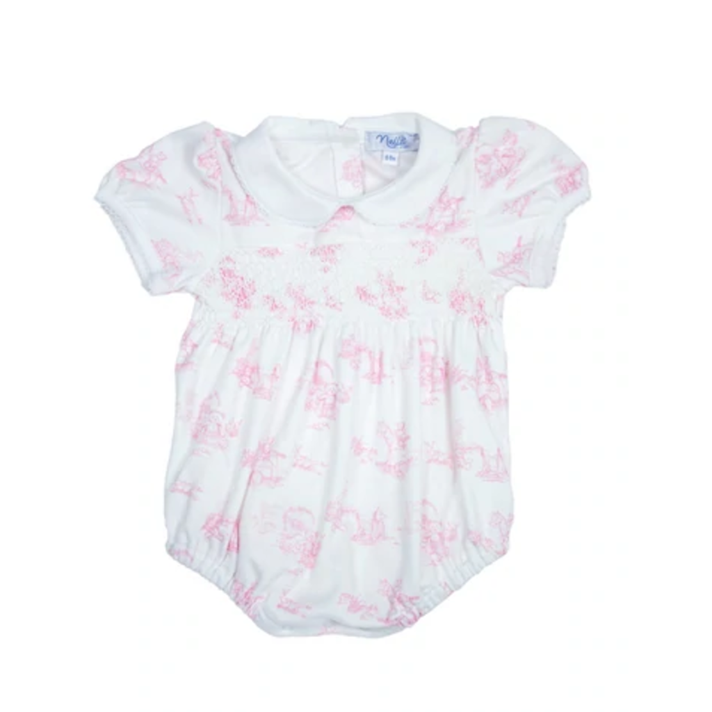 TO09CP - Pink Toile Baby Bubble - 6 to 9 Months