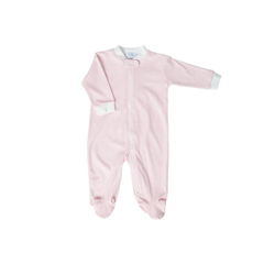 GIN07BP - Pink Gingham Zipper Footie - 3-6