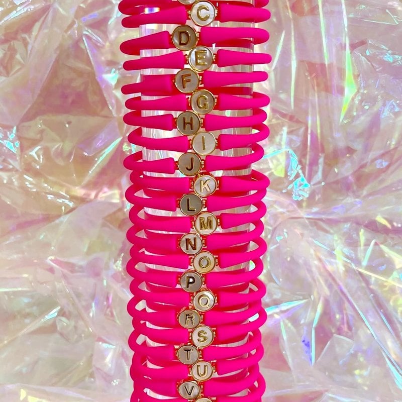 La Tua Storia Letter Bracelet - Hot Pink