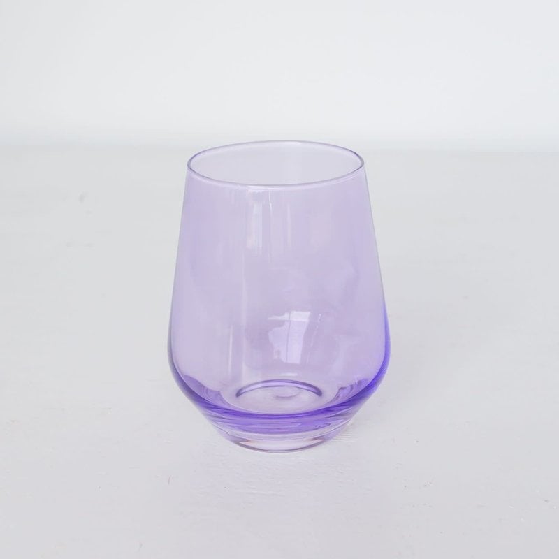 Estelle Colored Glass Lavender Stemless Wine Glass
