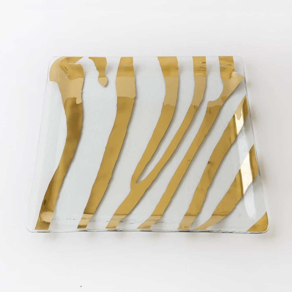Annie Glass ZB203G Zebra Square Platter