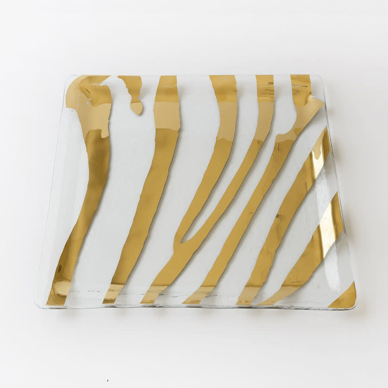 Annie Glass Zebra Square Platter