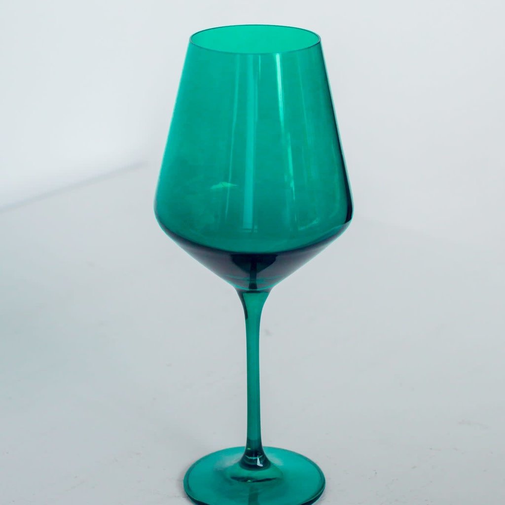 Emerald Green Stemmed Wine Glass