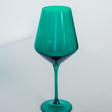 Estelle Colored Glass Emerald Green Stemmed Wine Glass