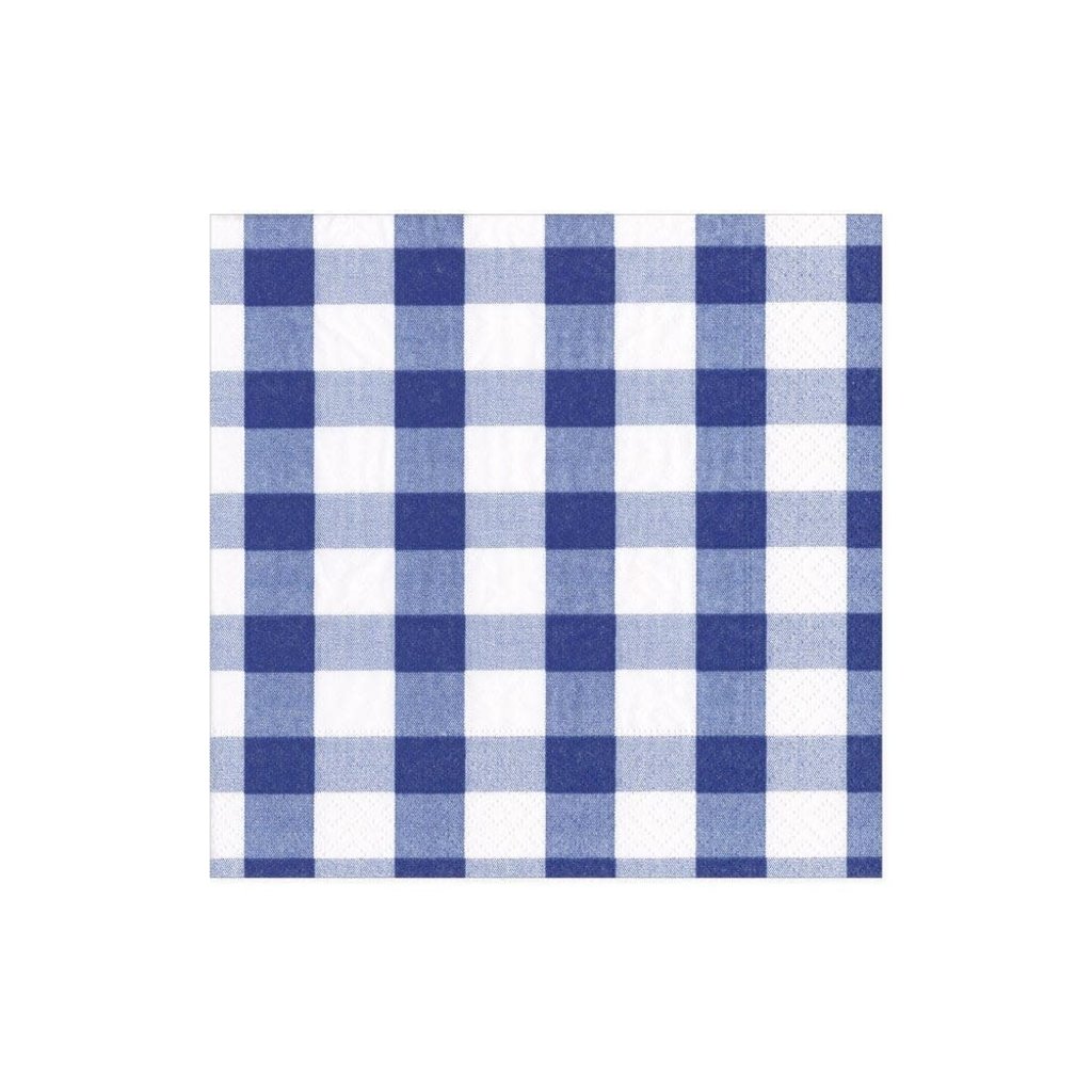 Gingham Blue Cocktail Napkin