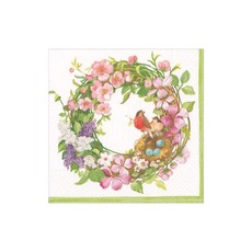 16860L Spring Wreath Luncheon Napkin