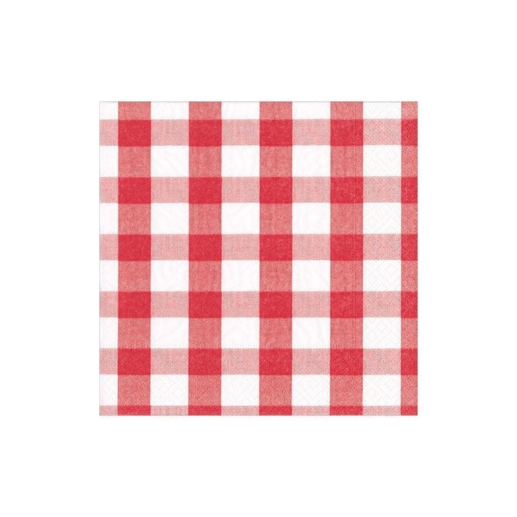 17071C Gingham Red Cocktail Napkin