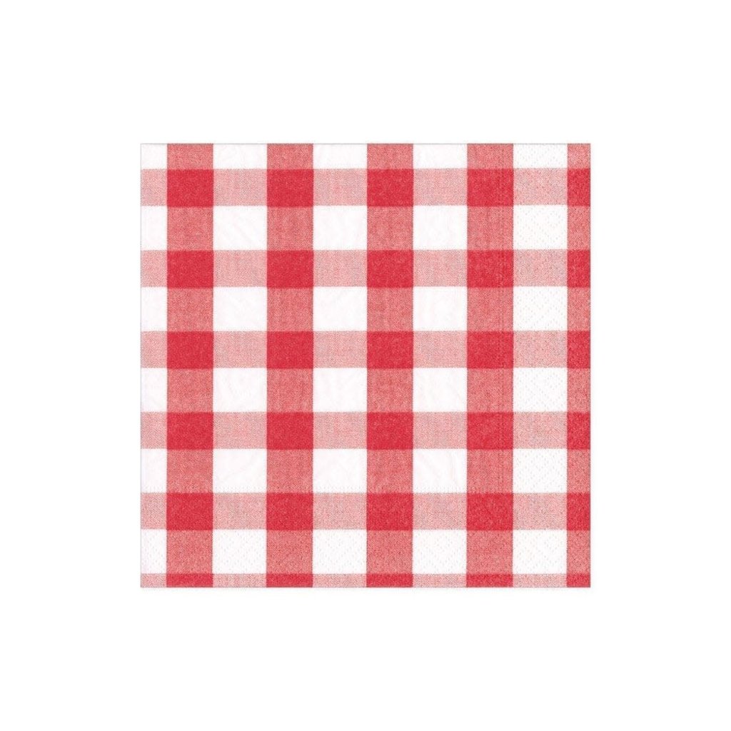 Gingham Red Cocktail Napkin
