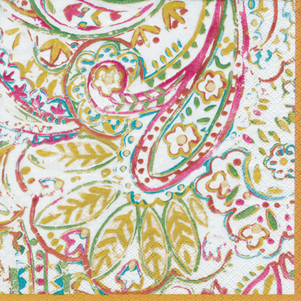 14200C Painted Paisley Cocktail Napkin