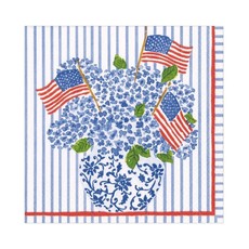 16900C Flags And Hydrangeas Cocktail Napkin