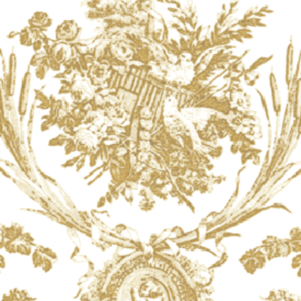 Romantic Toile Gold Guest Towels