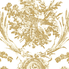 Romantic Toile Gold Guest Towels