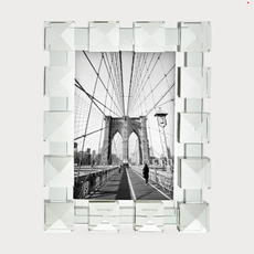 5x7 crystal glass frame - sq diamond