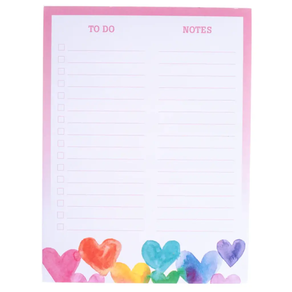 LNP178 Rainbow Hearts Large Notepad