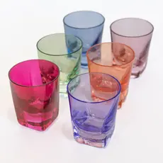(set of 6) Estelle  Colored Shot Glasses