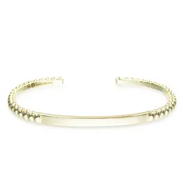 Beaded Stacking Cuff Bracelet- Gold