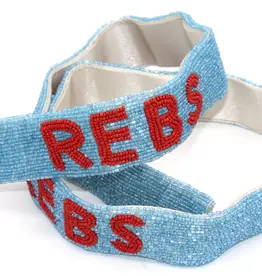 Ole Miss Beaded Purse Strap - Powder/Red
