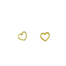 Open Heart Gold Stud Earrings