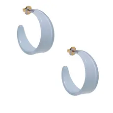 Chunky Resin Hoop Earring - Light Blue