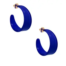 Chunky Resin Hoop Earring - Cobalt