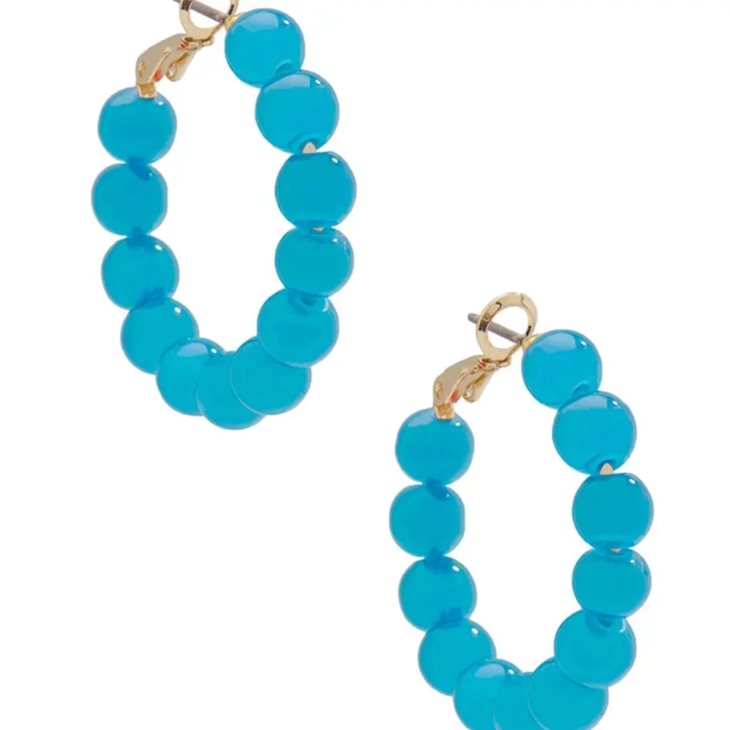 Small Glass Bead Hoop Earring - N.BLU