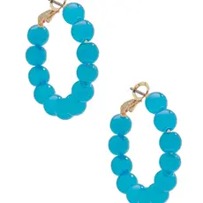 Small Glass Bead Hoop Earring - N.BLU