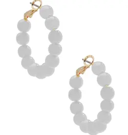 Small Glass Bead Hoop Earring - L.GRY
