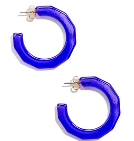 Small Textured Hoop Earring - COBALT