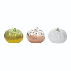 Glass Elegant Pumpkin 3 Asst