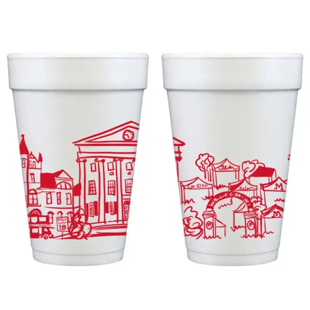 Ole Miss Skyline Foam Cup Red