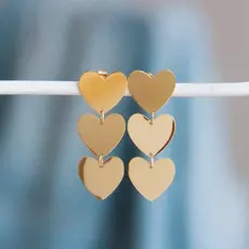 STATEMENT EARRING 3 HEARTS - GOLD