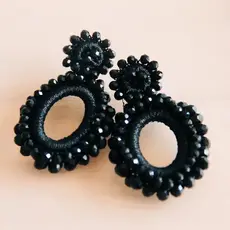 BLACK FACET EARRINGS