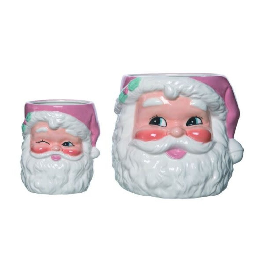 Dol Pink Retro Santa Nesting Bowl Large