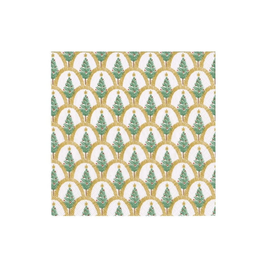Caspari Deco Christmas Gold Cocktail Napkin
