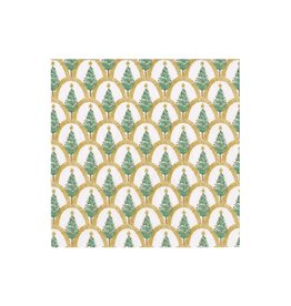 Caspari Napkin Cocktail Deco Christmas Gold