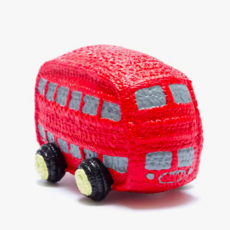 NATURAL RUBBER RED LONDON BUS TOY