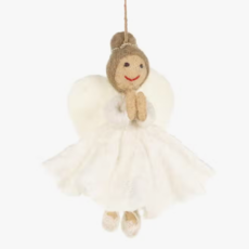 HANDMADE FELT FAIR TRADE CHRISTMAS ANGEL HANGING TREE DECOR