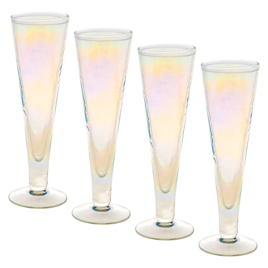 CATALINA FOOTED CHAMPAGNE FLUE IRIDESCENT