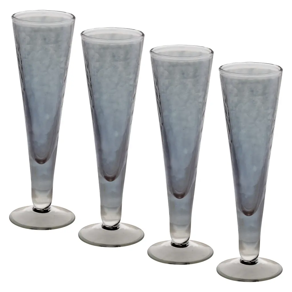 CATALINA FOOTED CHAMPAGNE FLUTE GRAY