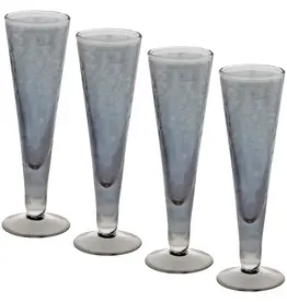 CATALINA FOOTED CHAMPAGNE FLUTE GRAY