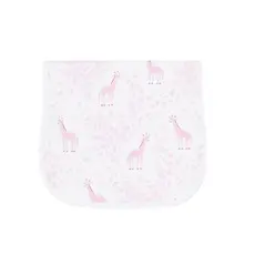 Pink Giraffe Print Burp Cloth