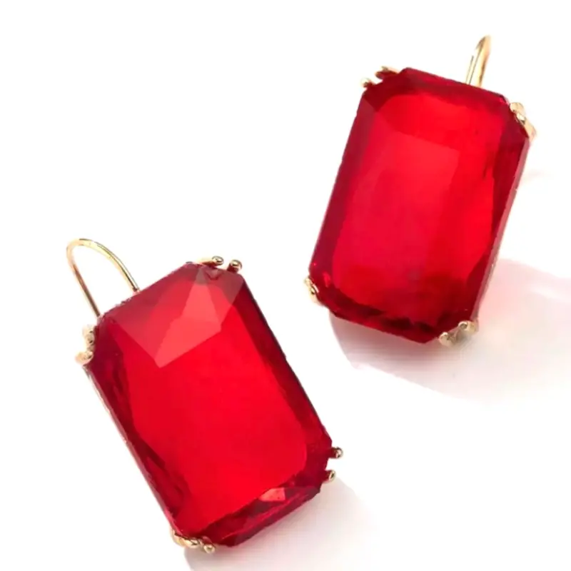 Ice Block Earring - Red