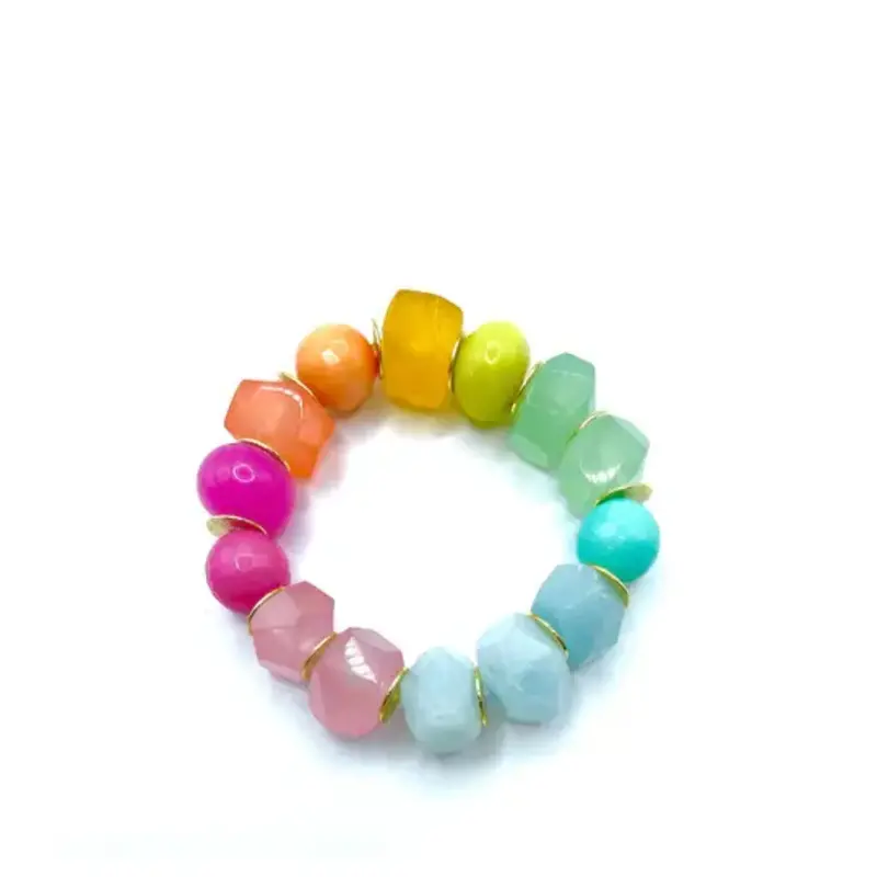 Rainbow charm pearl bracelet - Katherine Beck