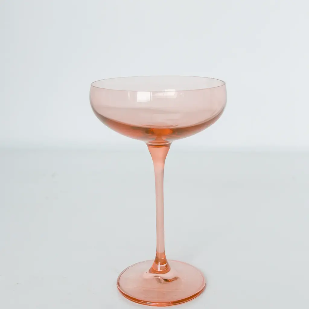 Estelle Colored Glass Blush Pink Champagne Coupe