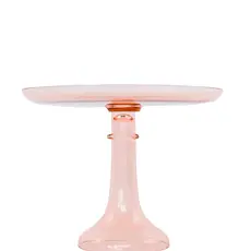 Estelle Colored Glass Blush Pink Cake Stand