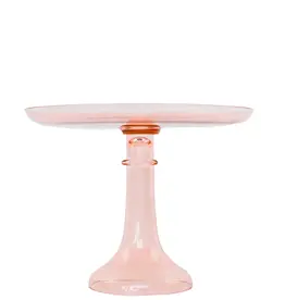 Estelle Colored Glass Blush Pink Cake Stand